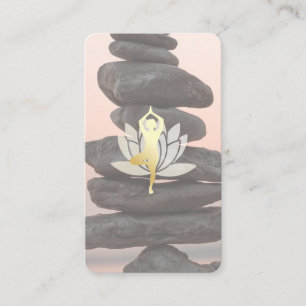 Carte De Visite Pose de yoga Lotus Pierres empilées