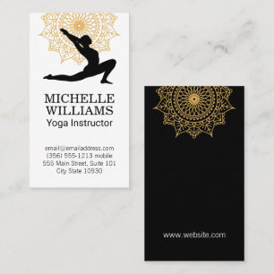 Carte De Visite Pose de yoga   Motif Mandala