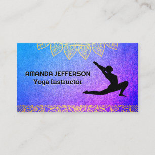 Carte De Visite Pose de yoga   Texture violette   Impression triba