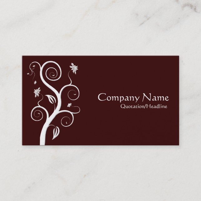 Carte De Visite Posh Plante - Blanc sur Dark Brown 330000 (Or) (Devant)