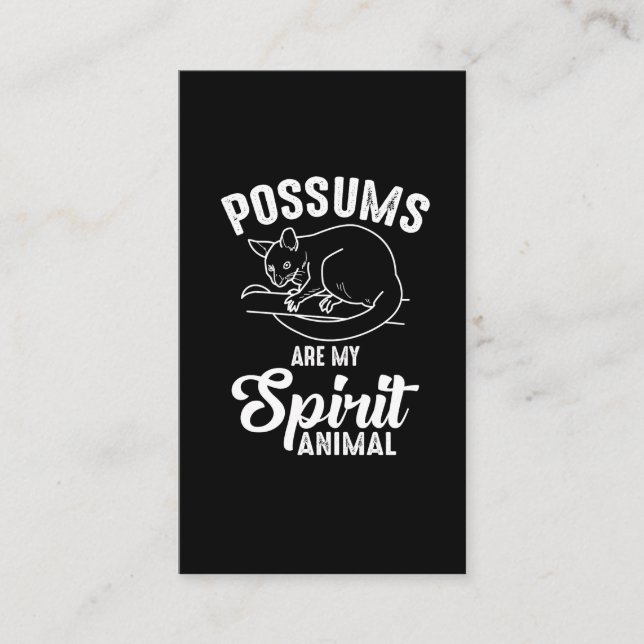 Carte De Visite Possum Spirit Animal - Opossum Animal Fan (Devant)