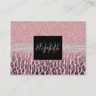 Carte De Visite poster de animal Chic Girly Pink Leopard Image