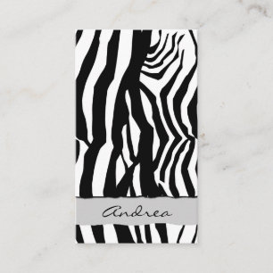 Carte De Visite Poster de animal, rayures de zèbre - blanc noir