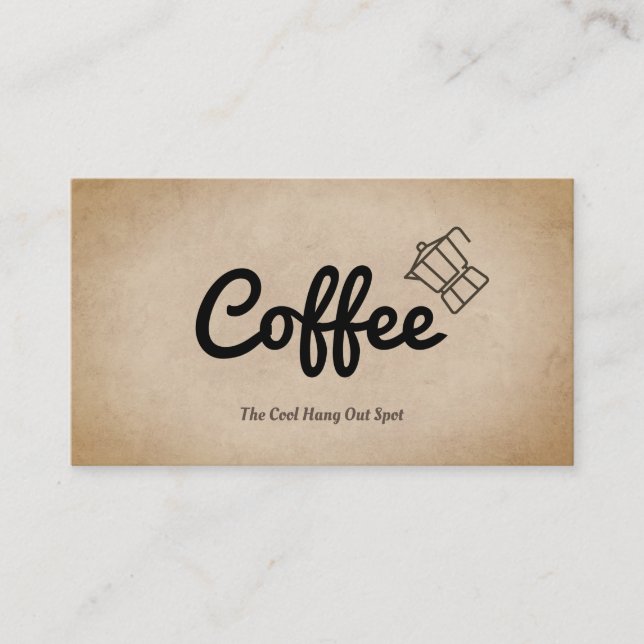 Carte De Visite Pot de café avec script café (Devant)