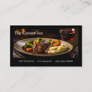 Carte De Visite Pot dîner rôti avec vin rouge