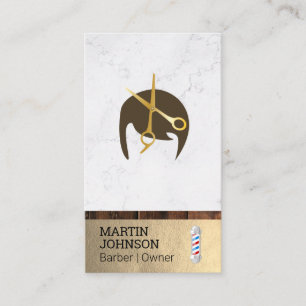 Carte De Visite Poteau en barbier   Ciseaux de barbier Cheveux élé