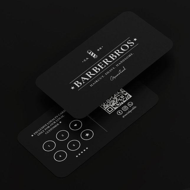 Carte De Visite Poteau en coiffure coupe-cheveux noir Barbier loya (Barber Pole Haircut Black Barbershop loyalty Business Card
☆★
☆★
☆★
☆★
☆★
(35654)
 | 
)