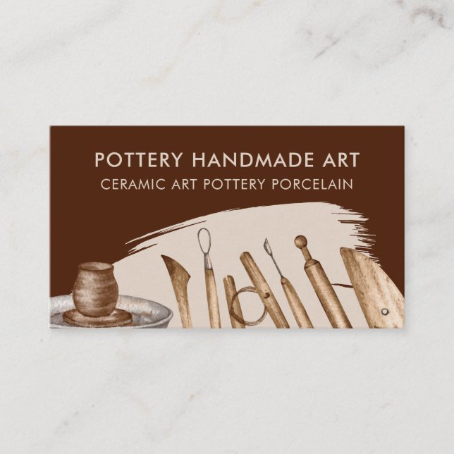 Carte De Visite Poterie en terre cuite en céramique argile fait ma (Devant)
