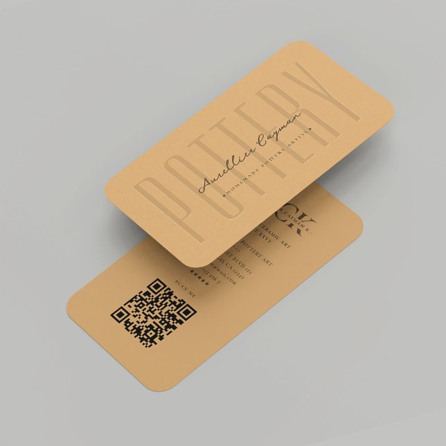 Carte De Visite Poterie moderne Artiste céramique Brown sucre Mono (Modern Pottery Ceramic Artist Brown Sugar Monogram Business Card
)