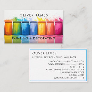 Carte De Visite Pots de peinture multicolore peinture et décoratio
