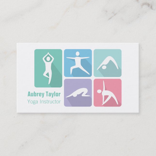 Carte De Visite Pots débutants modernes en Yoga Freelance Trainer (Devant)