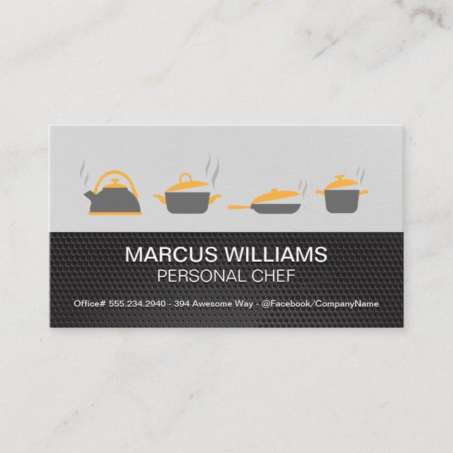 Carte De Visite Pots et casseroles | Chef exécutif (Devant)