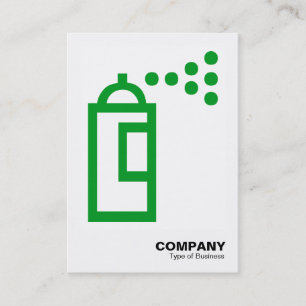 Carte De Visite Poubelle de vaporisateur - Vert herbe sur blanc