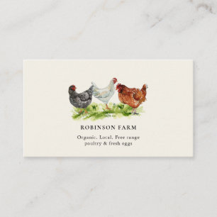 Carte De Visite Poules Rustiques Poules Pondeuses Œufs frais Agric