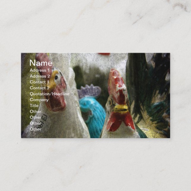 Carte De Visite Poules Vintage (Devant)