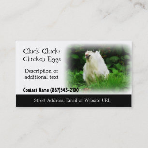 Carte De Visite Poulet blanc - produits de ferme ou de volaille de