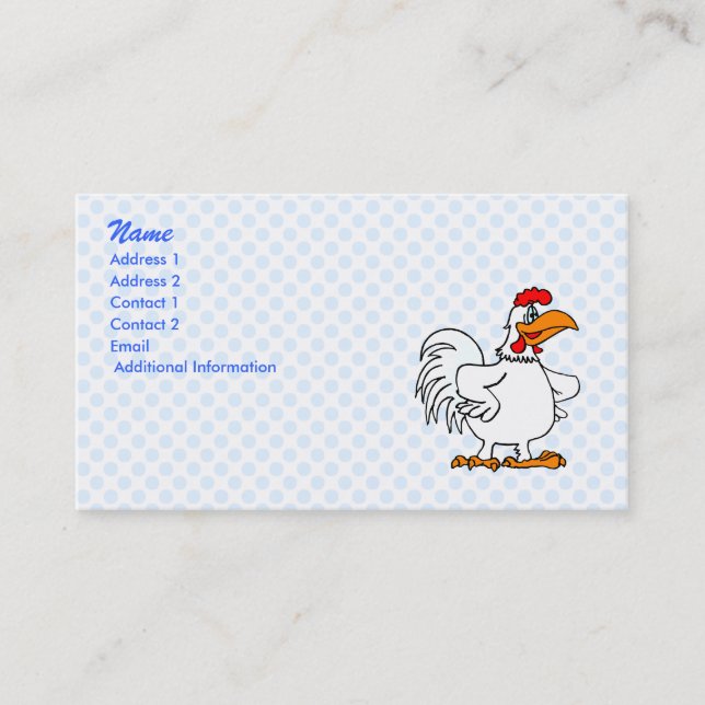 Carte De Visite Poulet de Charmichael (Devant)