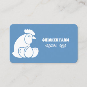 Carte De Visite Poulet de la ferme OEufs frais Bleu