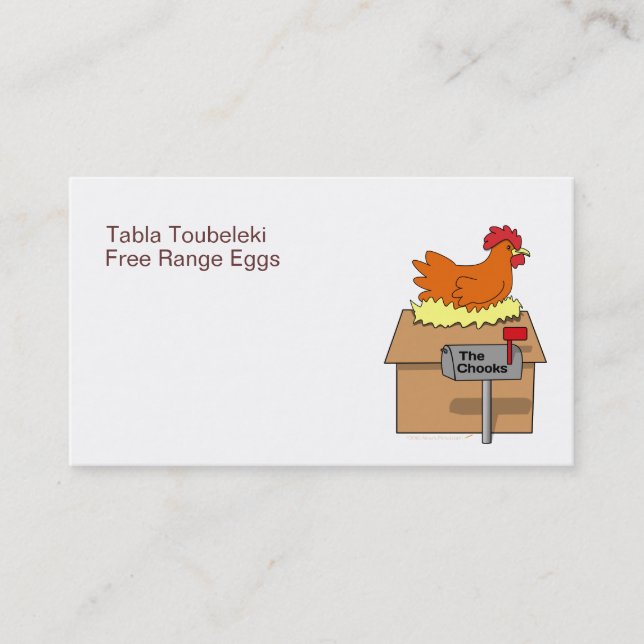 Carte De Visite Poulet drôle de Chambre de Chook sur la bande (Devant)