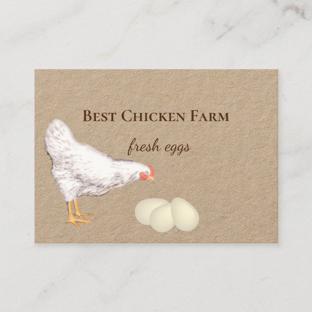 Carte De Visite Poulet et oeufs pour les vendeurs du marché agrico (Devant)