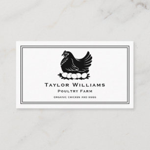 Carte De Visite Poulet Oeufs Ferme Ferme Ferme Ferme Maison Noir E