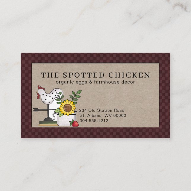 Carte De Visite Poulet Rustique Agritourisme OEufs Frais (Devant)