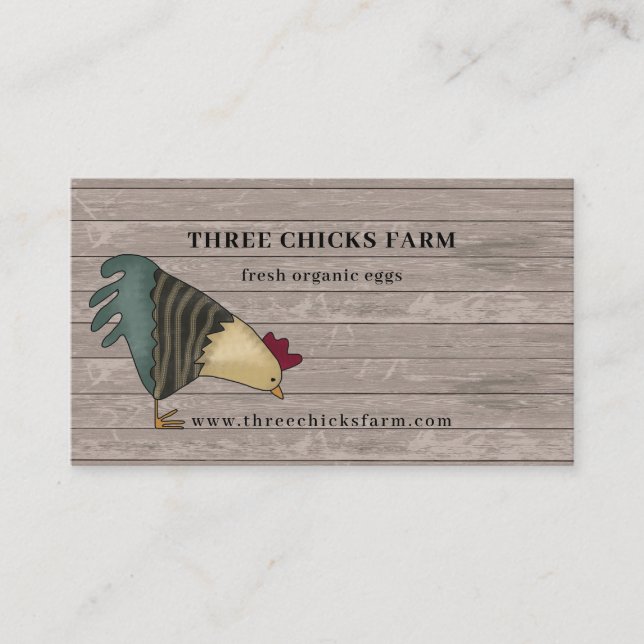Carte De Visite Poulet Rustique Agritourisme OEufs Frais (Devant)