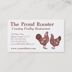 Carte De Visite Poulets Wyandotte, coq et poule