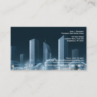 Carte de visite pour agence immobilière Skyline mo