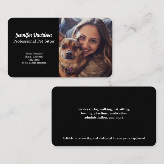 Carte de visite pour animaux de compagnie personna (Devant / Derrière)