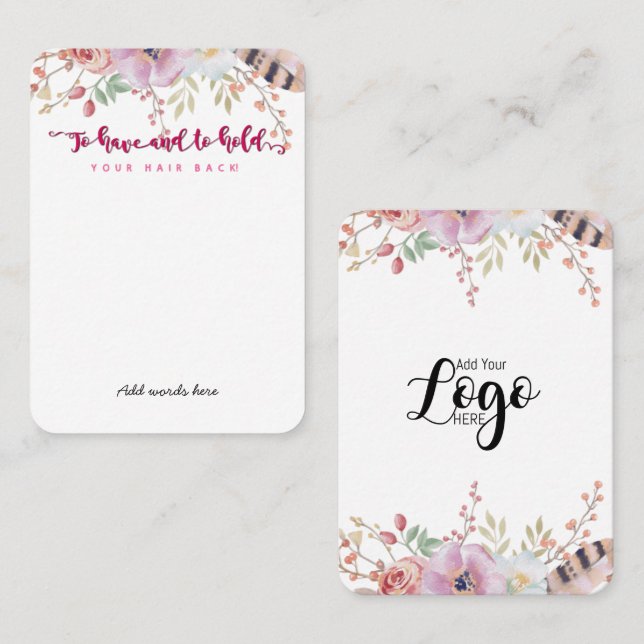 Carte De Visite pour avoir et retenir vos cheveux bachelorette (Devant / Derrière)