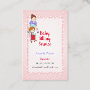 Carte de visite pour baby-sitter et garde d'enfant