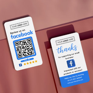 Carte de visite pour demande d'avis sur Facebook