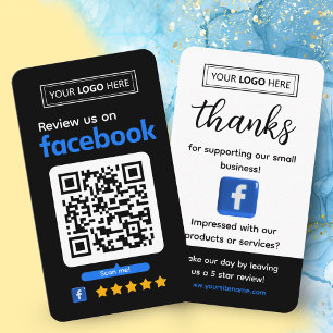 Carte de visite pour demande d'avis sur Facebook