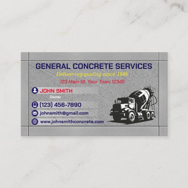 Carte de visite pour des services concrets (Devant)