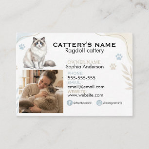Carte de visite pour élevage de chats Ragdoll pers