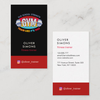 Carte de visite pour entraîneur de fitness
