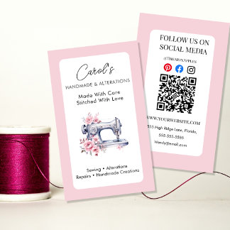 Carte de visite pour entreprise de couture & retou