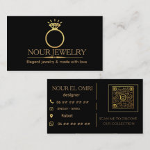 Carte de visite pour entreprise de joaillerie en o