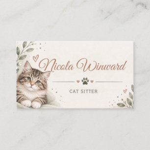 Carte de visite pour garde de chats