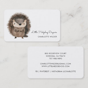 Carte de visite pour garderie de hérissons mignons