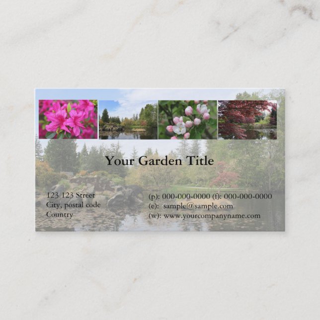 Carte de visite pour jardin, parc, loisirs (Devant)