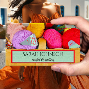 Carte de visite pour laine à crocheter et tricoter
