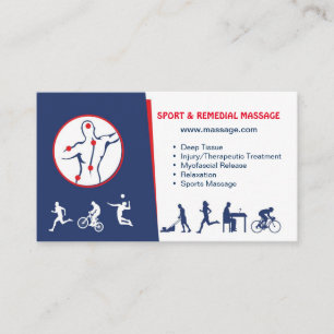 carte de visite pour le SPORT et le MASSAGE