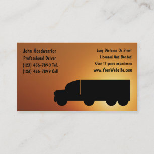 Carte de visite pour l'entreprise de camionnage