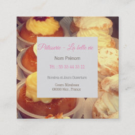 Carte de visite pour les Pâtisseries Quadratische Visitenkarte