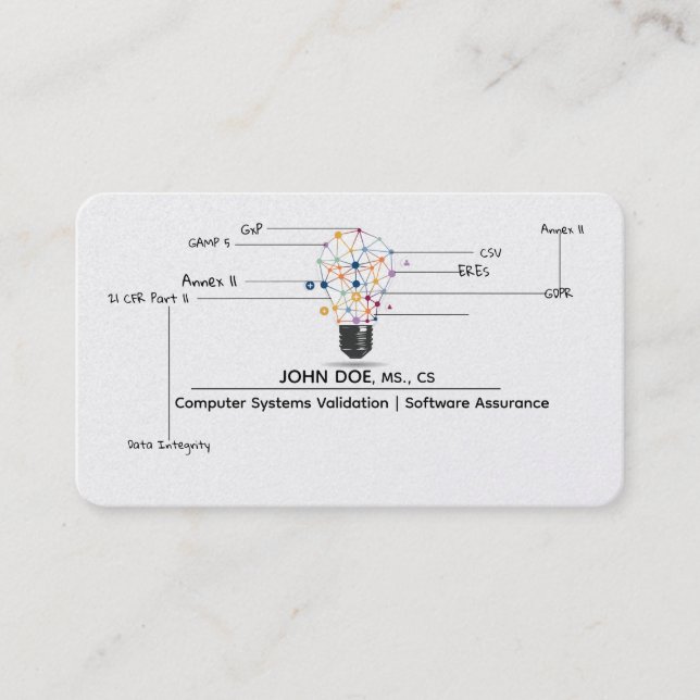 Carte de visite pour l'informatique CSV QA (Devant)