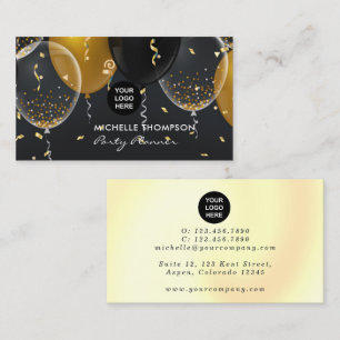 Carte de visite pour l'organisation de fêtes avec 