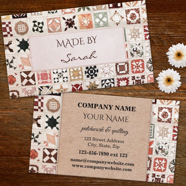 Carte de visite pour patchwork et quilting (Créateur téléchargé)