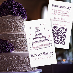 Carte de visite pour pâtisserie gâteau dessert tra
